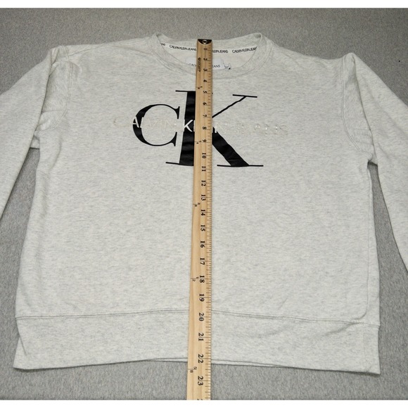 Calvin Klein CK Classic Logo Crew Neck Fleece Sweatshirt Womens XS Casual - Picture 4 of 8
